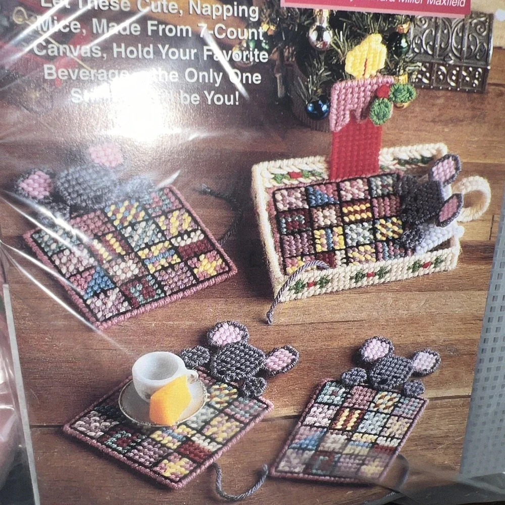 needlecraft shop plastic canvas KitsChristmas Mice And Stars Of Promise Lot Of 2